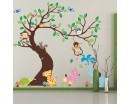 Large Nursery Tree Sticker Happy Time Elephant, Monkeys, Birds, Zebra Large Nursery Tree Sticker Happy Time Elephant, Monkeys, Birds, Zebra